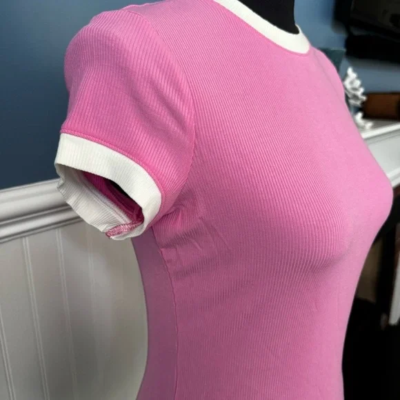 NWT SKIMS Soft Lounge Baby Tee - blush multi - size Medium - SOLD OUT 💗 - Picture 4 of 7